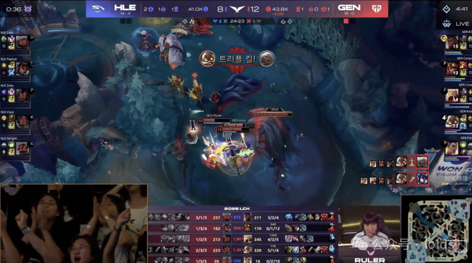 GEN险胜TL，Chovy完成史诗逆转四强赛3:2（首尔）